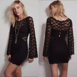 Free People Lovely in Lace Mini Dress
